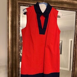 Sail to Sable Red and Navy Tunic dress